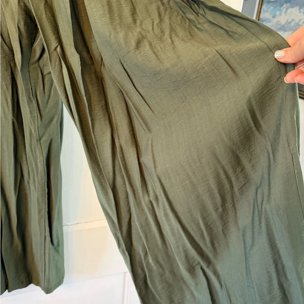 Milano, Ettan Taylor Wide Leg Pleated Palazzo Pants - Green - Picture 8 of 8